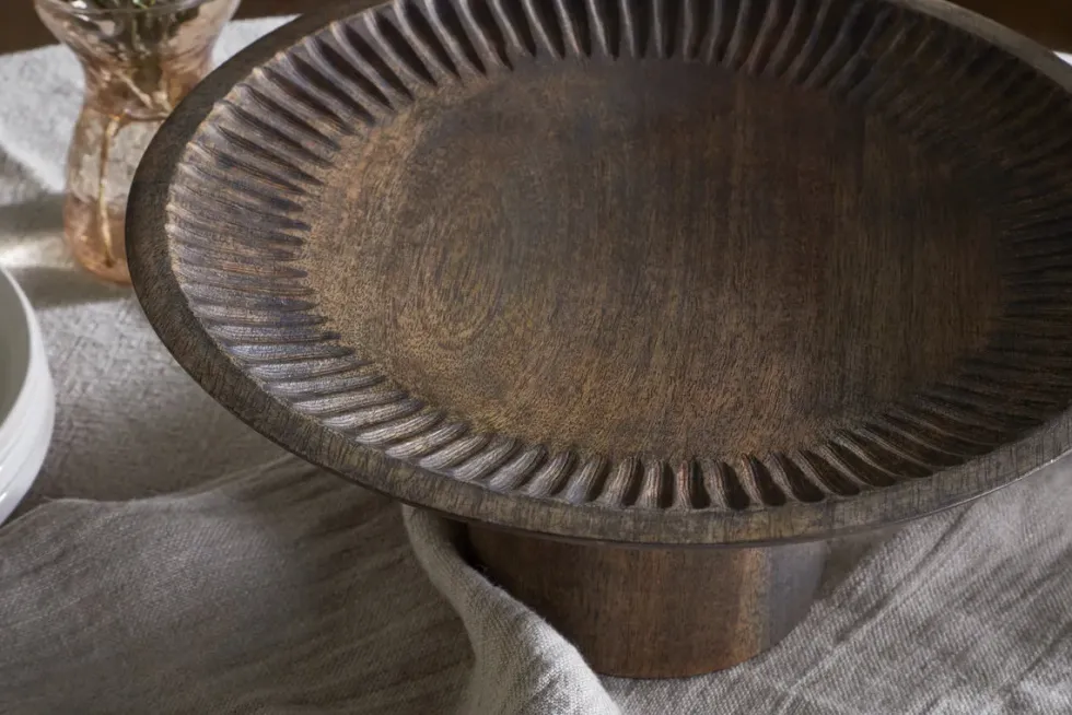 Eisha Wooden Cake Stand - Brown