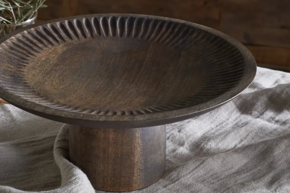 Eisha Wooden Cake Stand - Brown