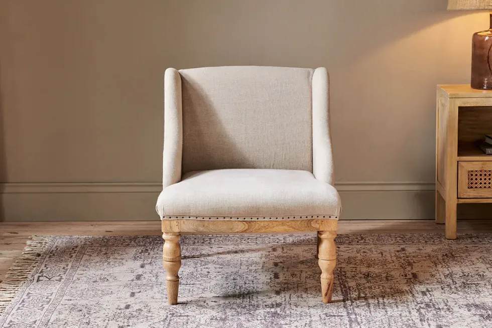 Elbu Deconstructed Linen Armchair - Stone