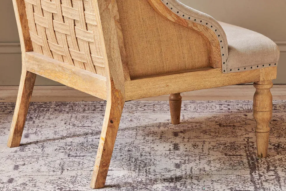 Elbu Deconstructed Linen Armchair - Stone