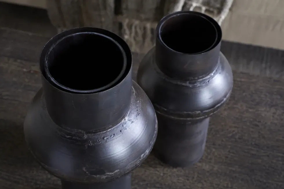 Endo Reclaimed Iron Vase - Aged Black
