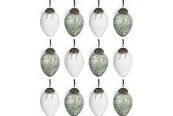 Enia Mini Hanging Egg Decoration - Antique Teal & Clear - (Set of 12)