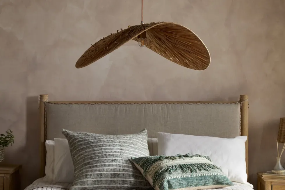Essubi Raffia Organic Weave Pendant - Natural