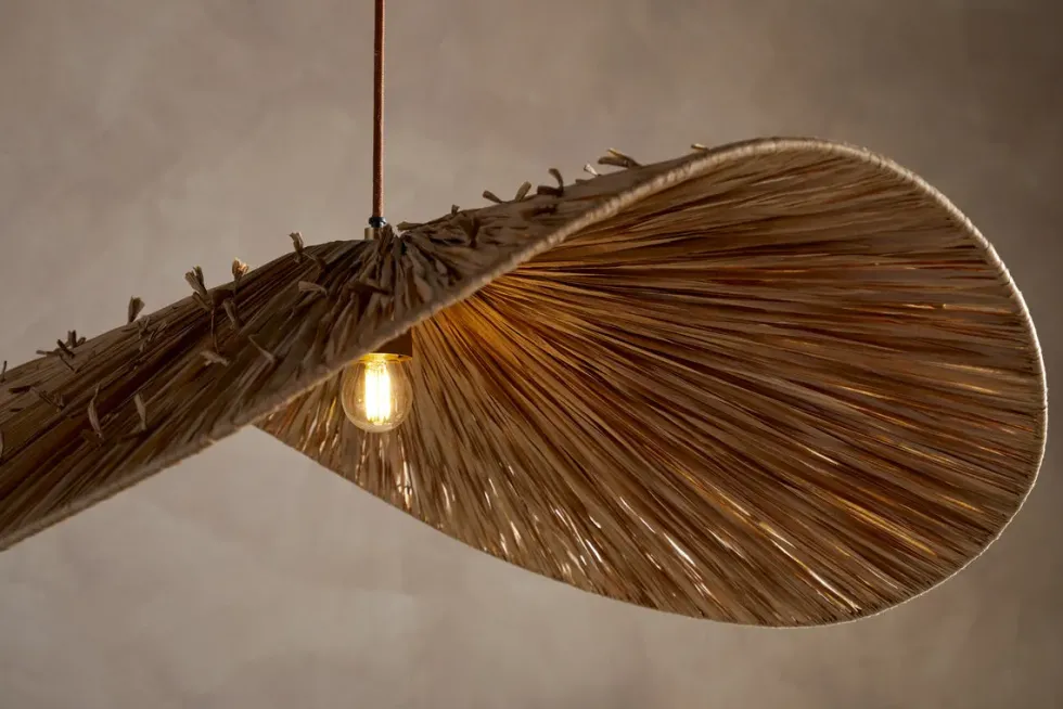 Essubi Raffia Organic Weave Pendant - Natural