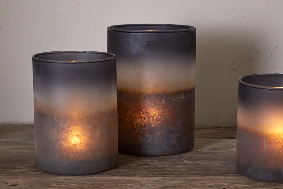 Etti Tealight Holders - Navy & Smoke