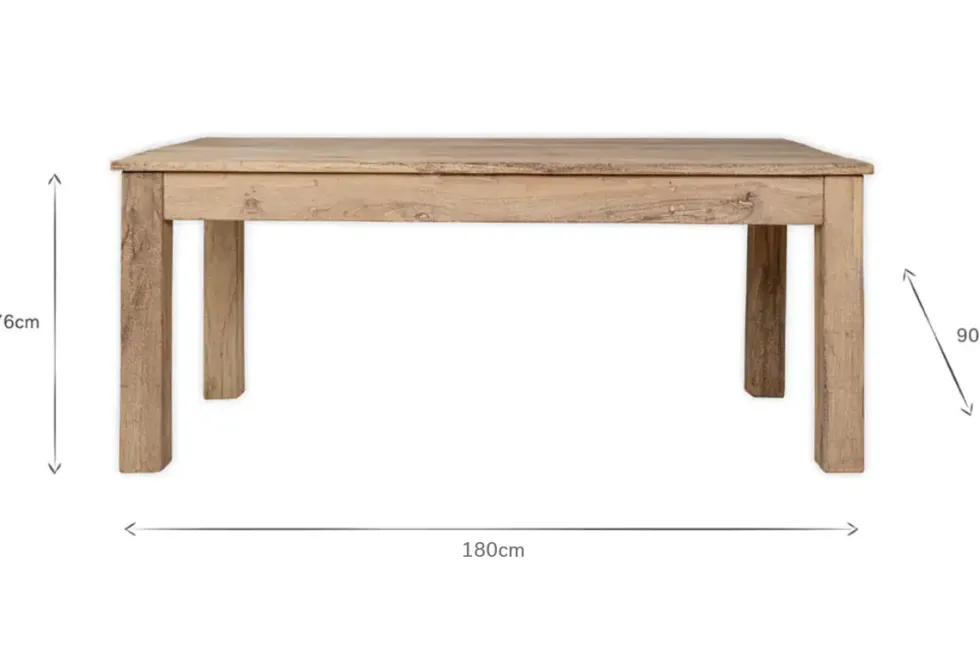 Fioni Reclaimed Wood Dining Table - Natural
