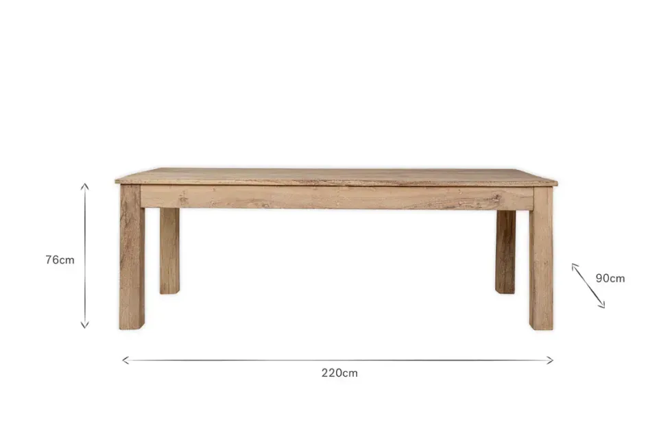 Fioni Reclaimed Wood Dining Table - Natural