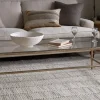 Gilasi Cast Metal & Glass Coffee Table - Antique Brass