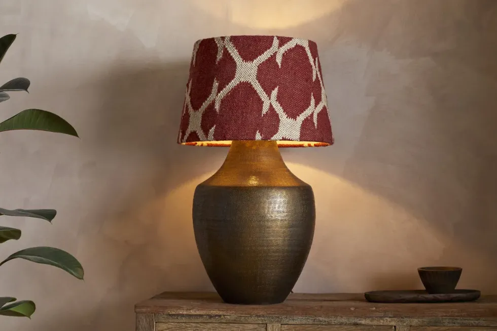 Haadu Jute Kilim Lampshade - Rust & Natural - Large