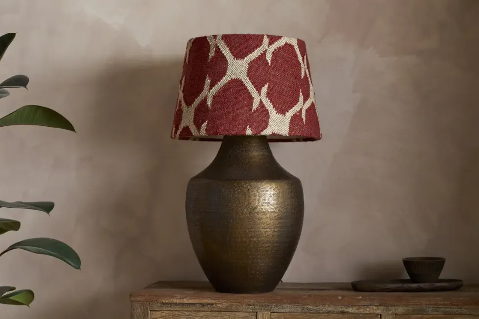 Haadu Jute Kilim Lampshade - Rust & Natural - Large