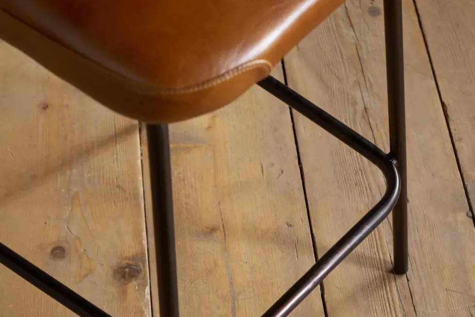 Harsha Leather Counter Chair - Aged Tan