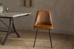 Harsha Leather Dining Chair - Aged Tan