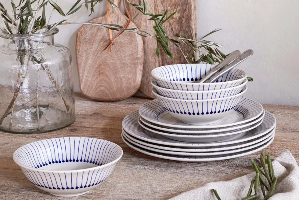 Iba Dinnerware Set - Indigo - (Set of 12)