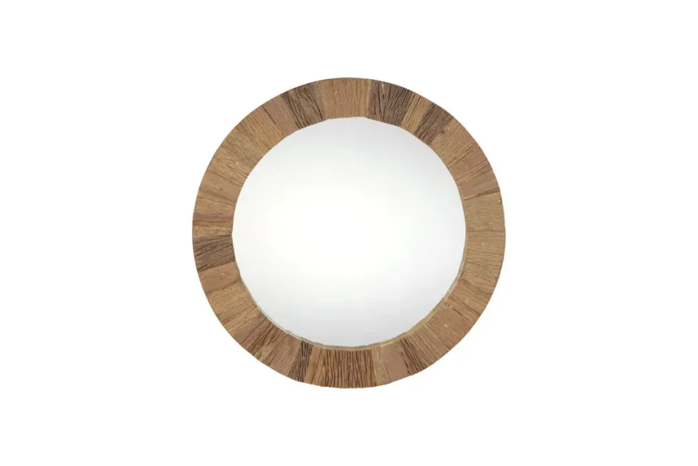 Ibo Reclaimed Round Wall Mirror - Natural