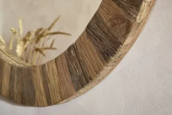 Ibo Reclaimed Round Wall Mirror - Natural