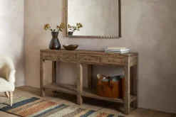 Ibo Reclaimed Wood 4 Drawer Console Table - Natural