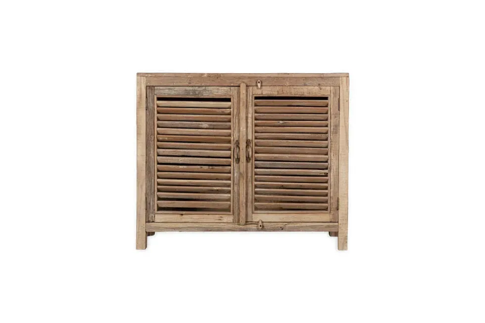 Ibo Reclaimed Wooden Slatted Sideboard - Natural