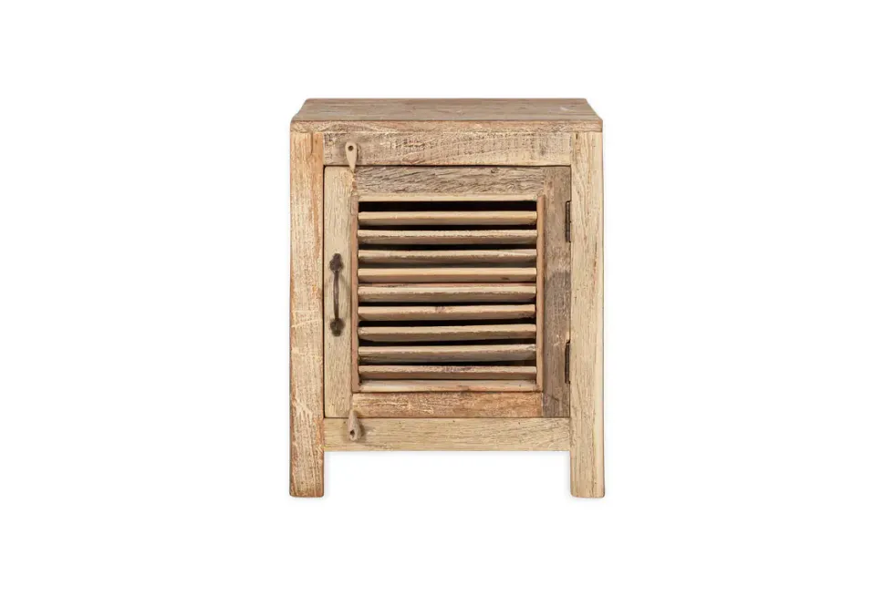 Ibo Reclaimed Wooden Slatted Cabinet – Natural - Small