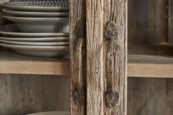 Ibo Reclaimed Wood & Glass Cabinet - Natural - Wide