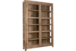 Ibo Reclaimed Wood & Glass Cabinet - Natural - Wide