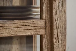 Ibo Reclaimed Wood & Glass Cabinet - Natural - Tall