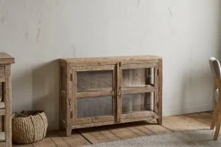 Ibo Reclaimed Wood & Glass Sideboard - Natural