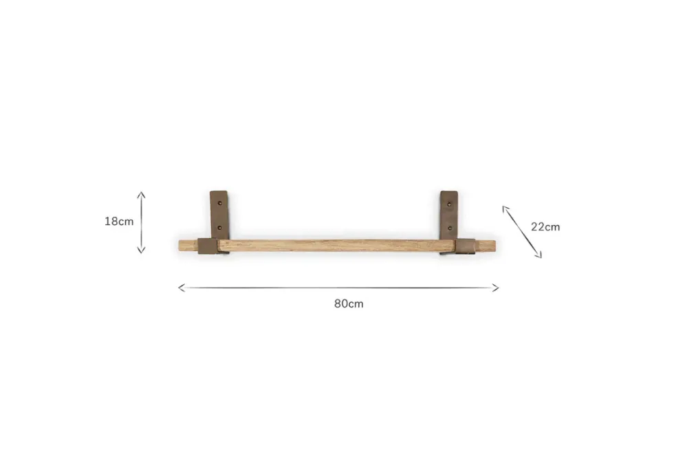 Ibo Reclaimed Wood & Iron Shelf - Natural