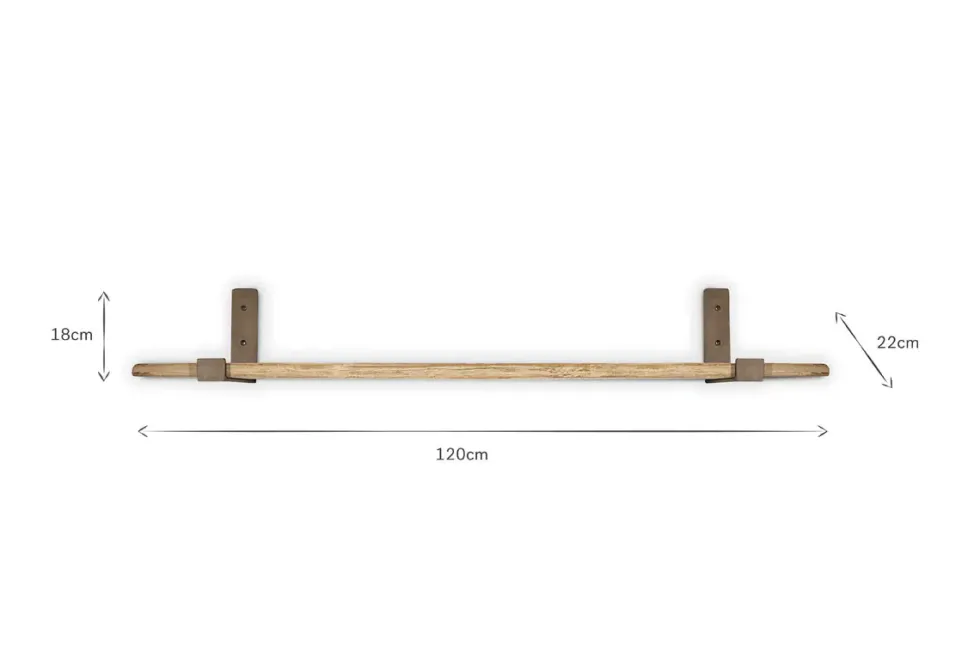 Ibo Reclaimed Wood & Iron Shelf - Natural
