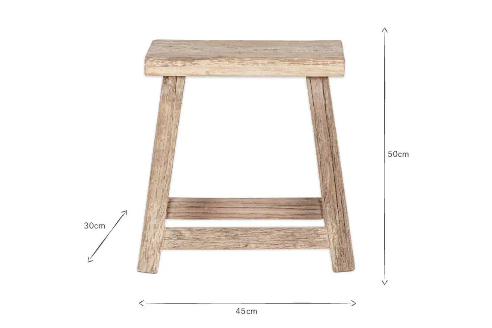 Ibo Reclaimed Wood Low Stool - Natural