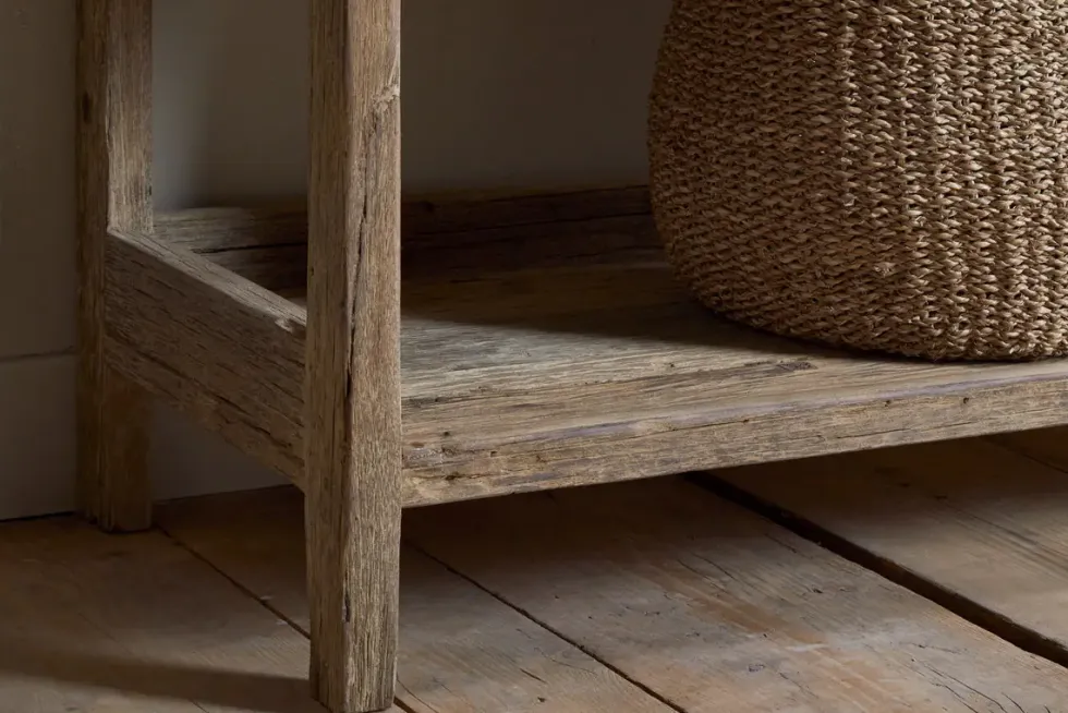 Ibo Reclaimed Wood Pantry Standing Shelves - Natural