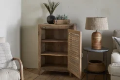 Ibo Reclaimed Wood Slatted Low Cabinet - Natural