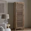 Ibo Reclaimed Wood Slatted Tall Cabinet - Natural - Tall