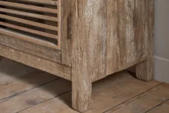 Ibo Reclaimed Wood Slatted Tall Cabinet - Natural - Tall