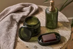 Ilcoso Recycled Hammered Glass Soap Dish - Green