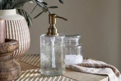 Ilcoso Recycled Hammered Glass Soap Dispenser - Clear