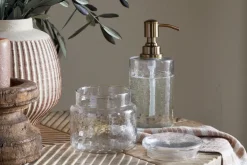 Ilcoso Recycled Hammered Glass Storage Pot - Clear