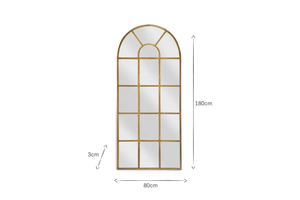 Imoma Iron Full Length Arch Mirror - Brass