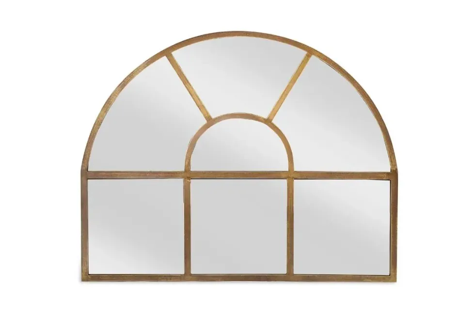 Imoma Iron Overmantel Arch Mirror - Brass