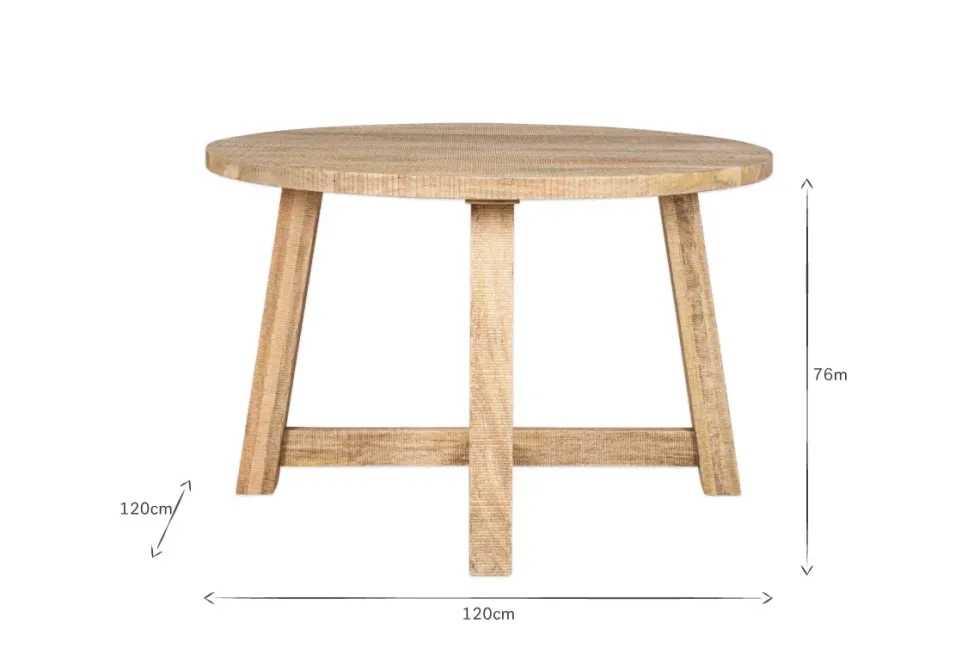 Indali Mango Wood Round Dining Table - Natural