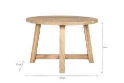 Indali Mango Wood Round Dining Table - Natural