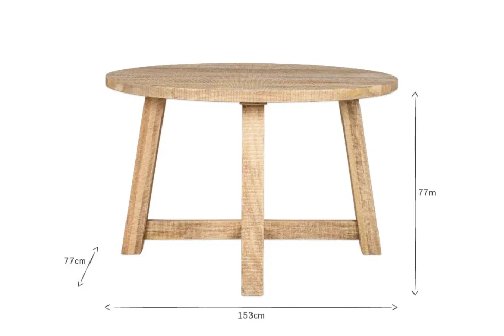 Indali Mango Wood Round Dining Table - Natural
