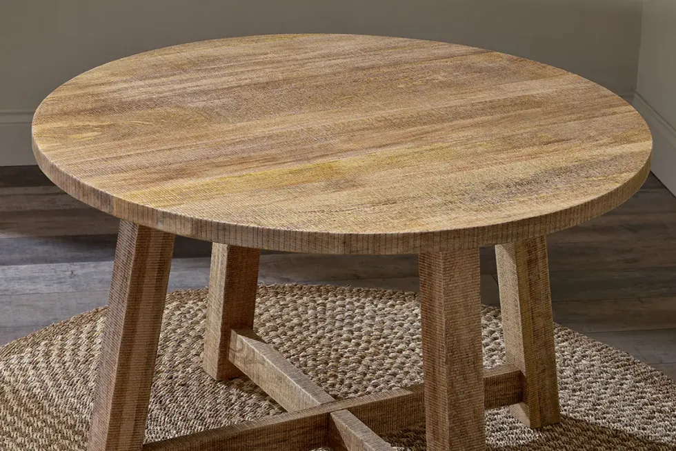 Indali Mango Wood Round Dining Table - Natural
