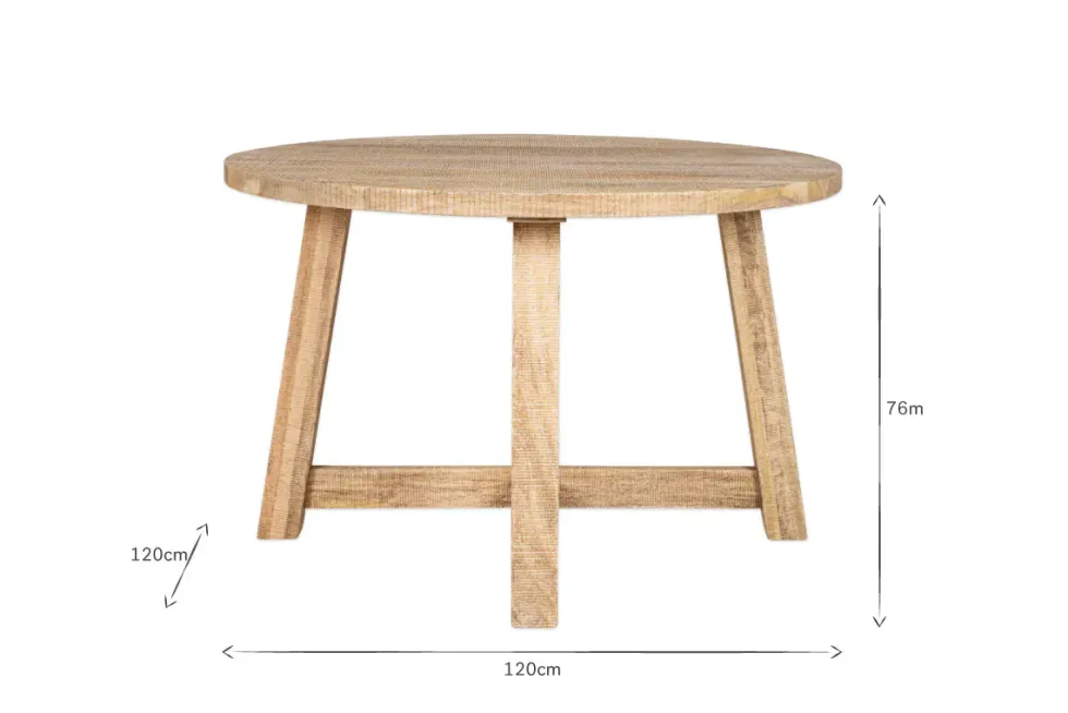 Indali Mango Wood Round Dining Table - Natural
