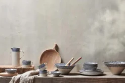 Indigo Drop Dinner Plate - Cream & Indigo