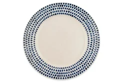Indigo Drop Dinner Plate - Cream & Indigo