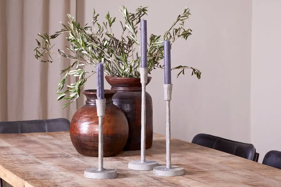 Inigo Candle Holder - Aged Zinc