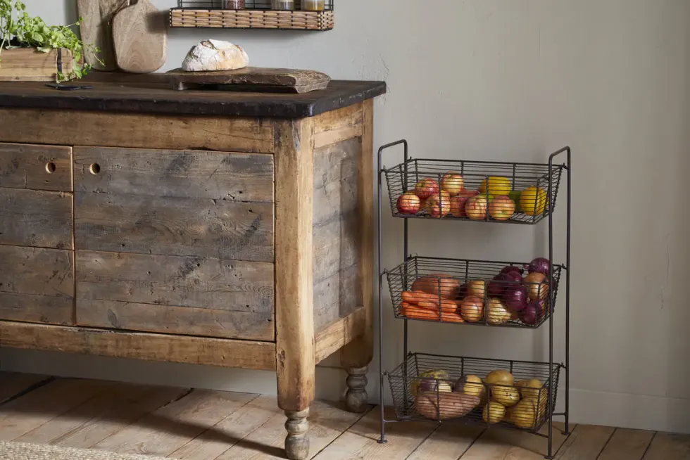 Inkollu Three Tier Storage Stand - Antiqued Brass