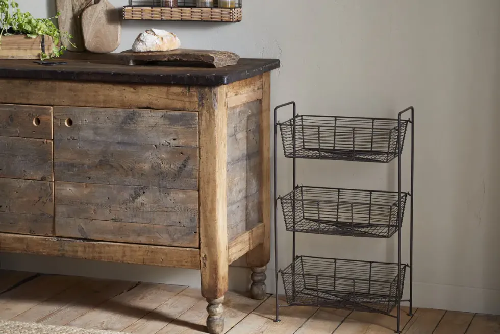 Inkollu Three Tier Storage Stand - Antiqued Brass