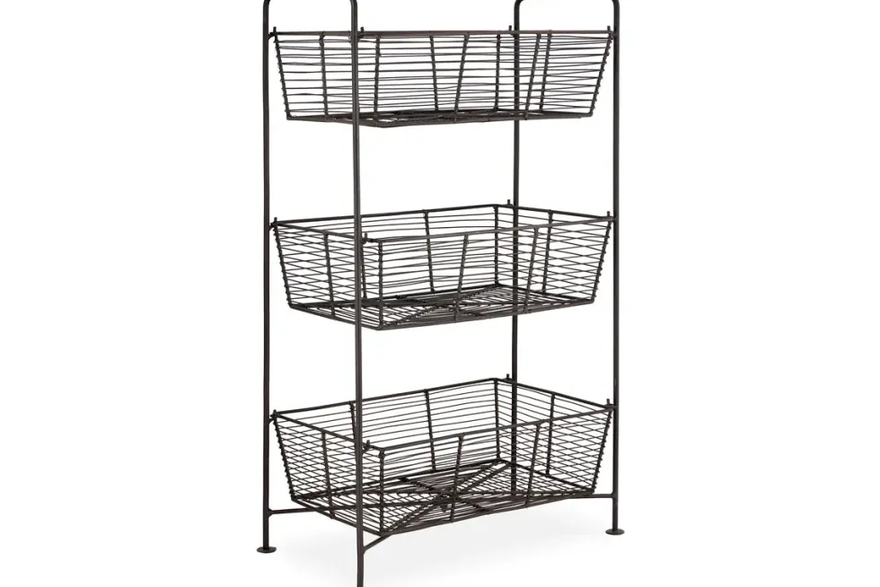 Inkollu Three Tier Storage Stand - Antiqued Brass