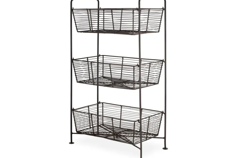 Inkollu Three Tier Storage Stand - Antiqued Brass